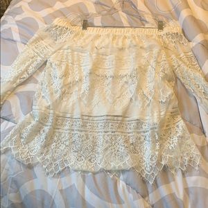 Lace off the shoulder top